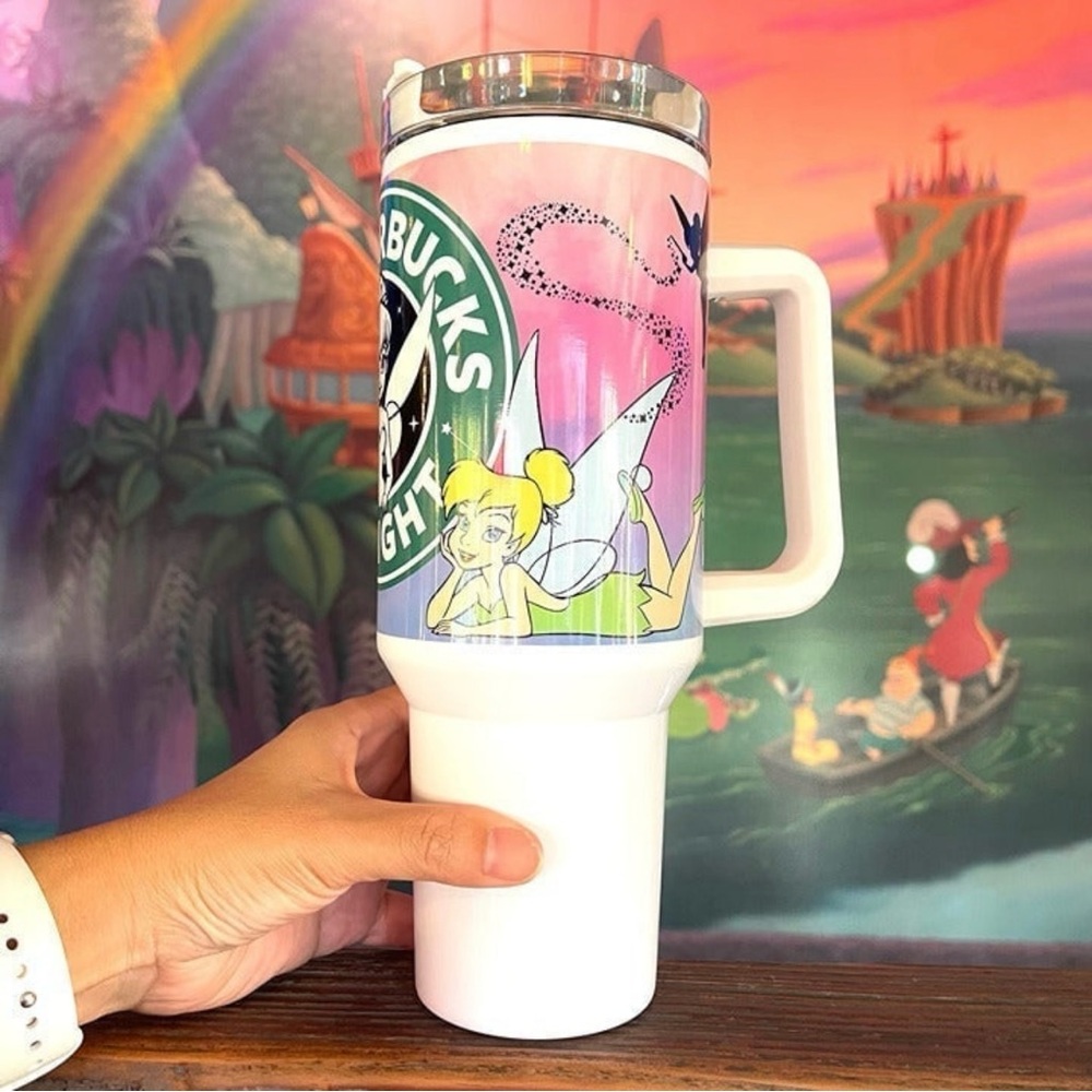 Disney Tinkerbell 40 oz Tumbler/Water bottle/Mug with hand carry handle. - Picture 5 of 8